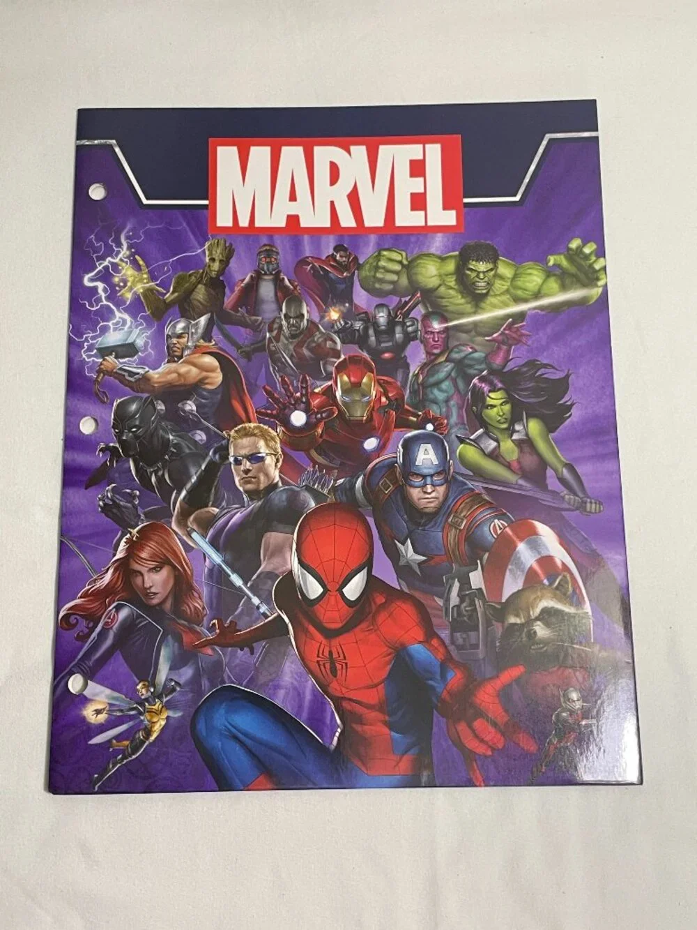 Marvel Avengers Portfolio Folder 3-Prong School Binder Folder Spider-Man Hulk Th
